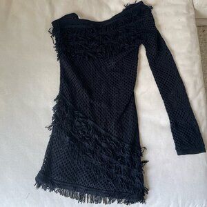 Dee Elly Black Waffle Knit Dress